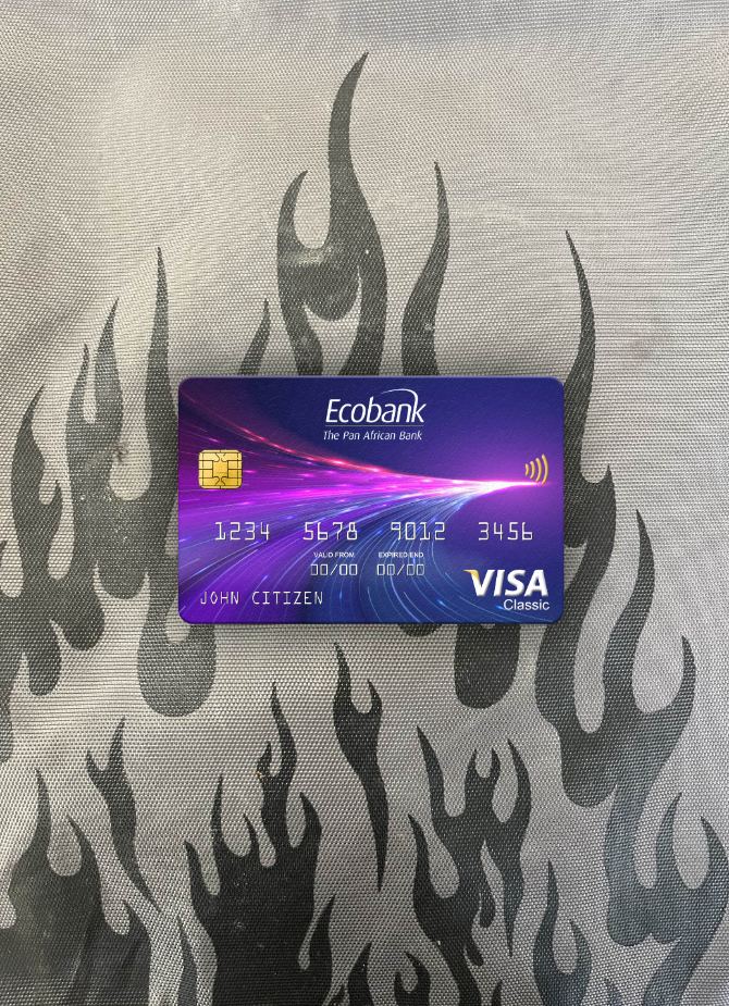 Download South Sudan Ecobank visa classic card photolook front Photoshop template